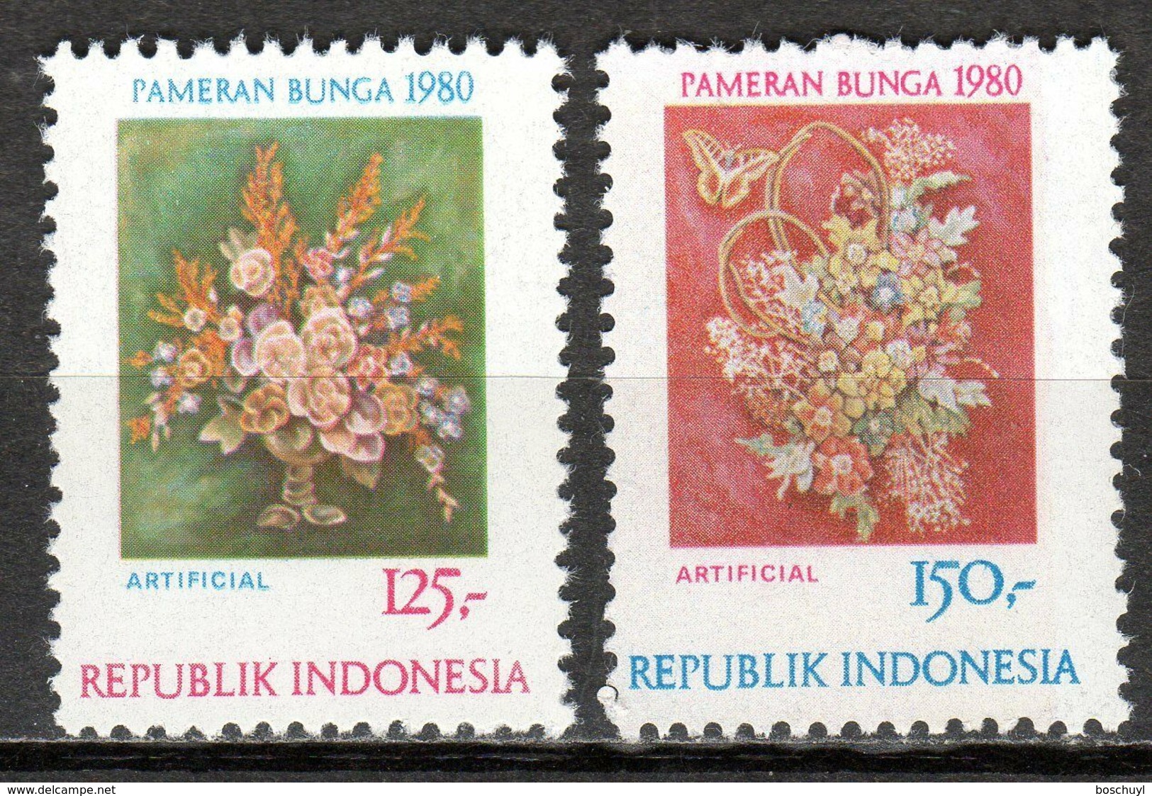 Indonesia, 1980, Flower Festival, MNH, Michel 957-958 - Indonésie