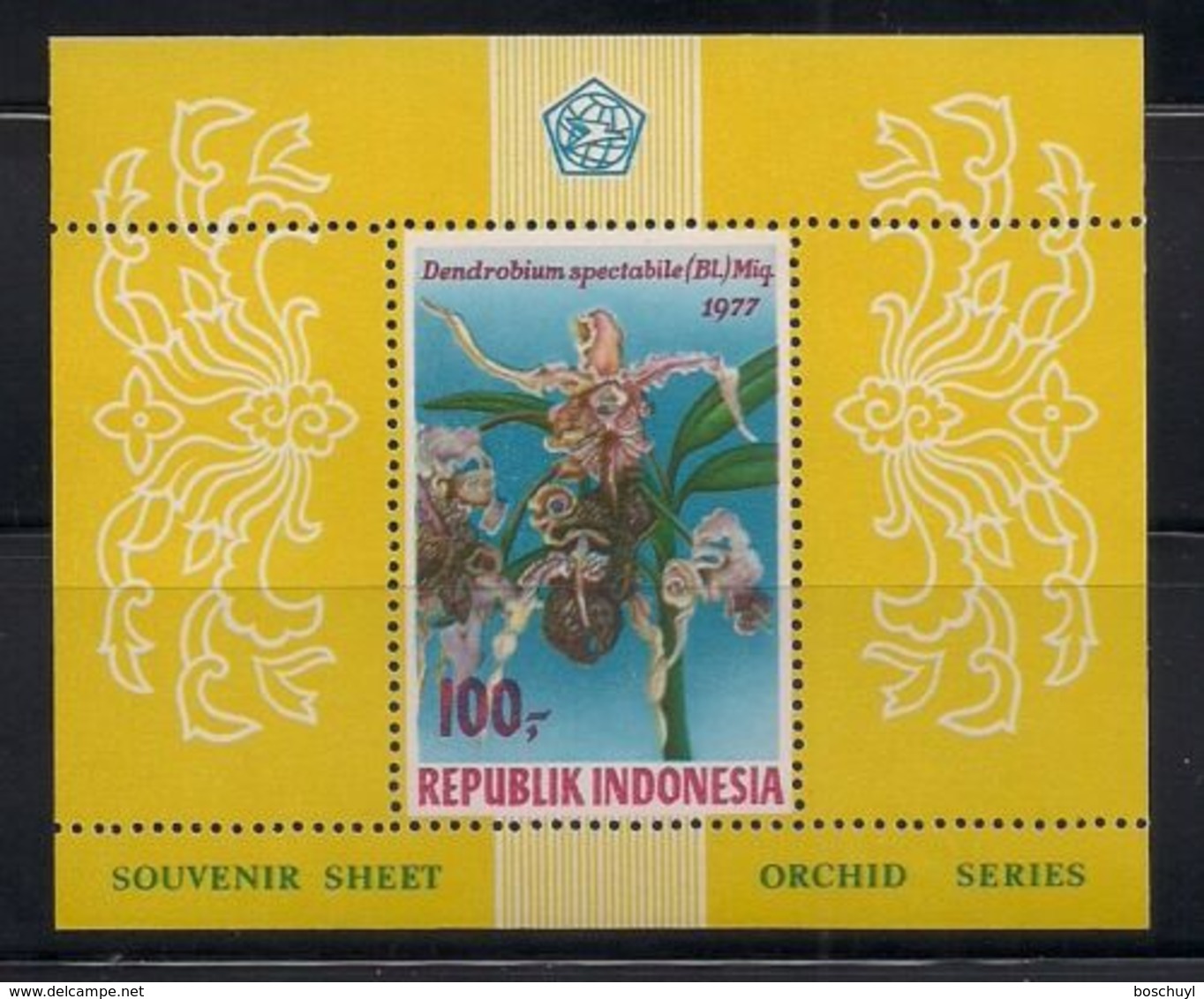 Indonesia, 1977, Orchids, Flowers, Flora, MNH, Michel Block 24A - Indonésie