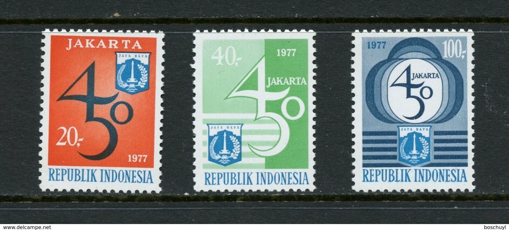 Indonesia, 1977, City Of Djakarta 450th Anniversary, MNH, Michel 868-870A - Indonésie