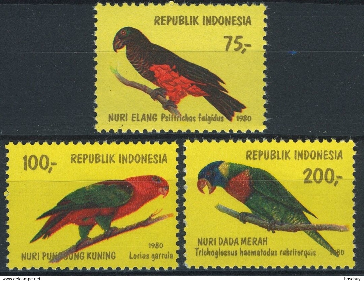 Indonesia, 1980, Birds, Animals, Fauna, Nature Conservation, MNH, Michel 988-990 - Indonésie