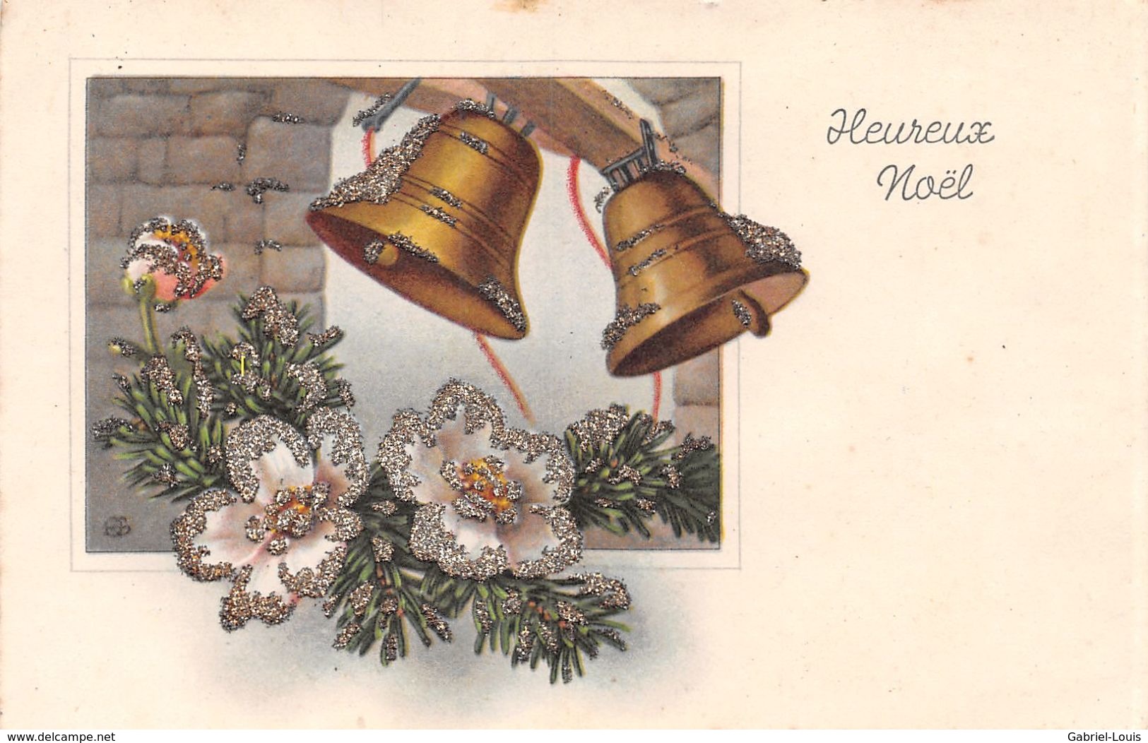 Heureux Noël - Paillettes - Cloches - Fleurs - Hommes