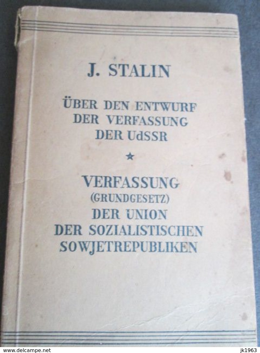 J. STALIN, UBER DEN ENTWURF DER VERFASSUNG DER USSR, MOSKAU 1945 - 5. Zeit Der Weltkriege