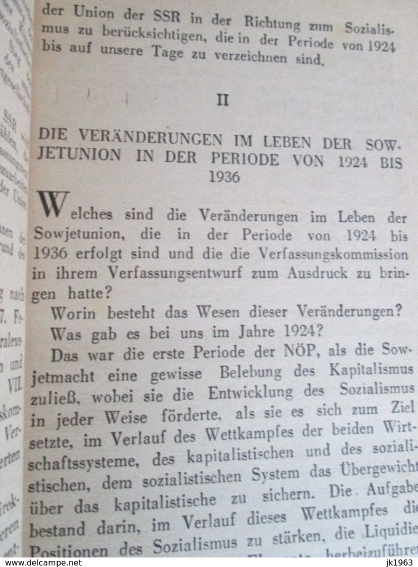 J. STALIN, UBER DEN ENTWURF DER VERFASSUNG DER USSR, MOSKAU 1945 - 5. Zeit Der Weltkriege