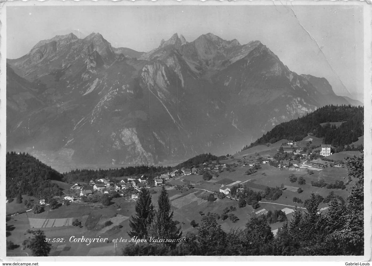 Corbeyrier Et Les Alpes Du Valais (10 X 15 Cm) - Corbeyrier