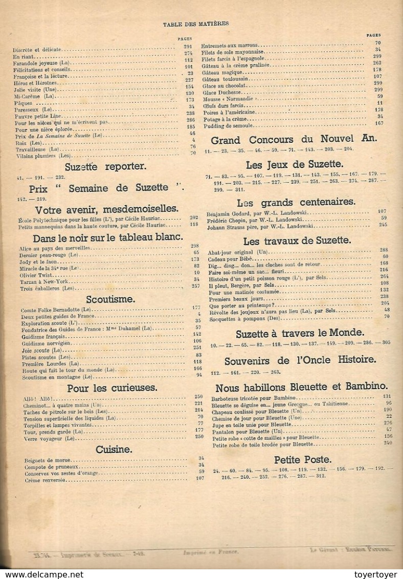 D480  La Semaine De Suzette 1er Semestre 1949 Relié - La Semaine De Suzette