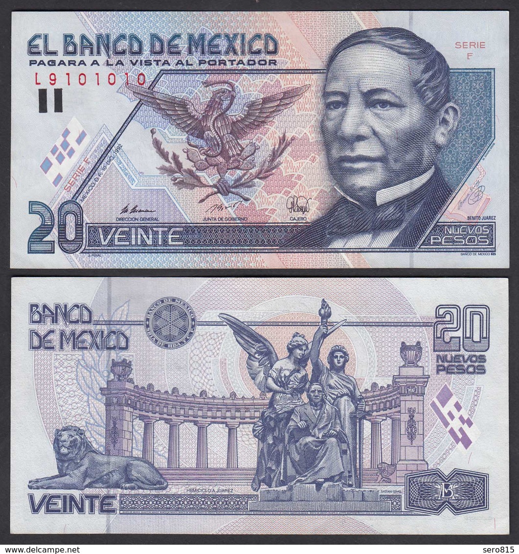 MEXIKO - MEXICO - 20 Pesos 1992 Serie F Pick 100 XF- (2-)   (26460 - Andere - Amerika