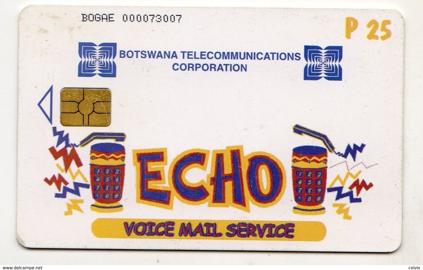 BOTSWANA REF MV CARDS BOT-23 VOICE MAIL SERVICE P25 CN On Picturial Side - Botswana