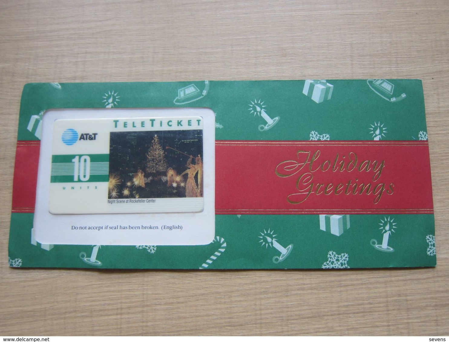 Holiday Greetings TeleTicket Card, Merry Christmas 1992, Rockefeller Center, Mint In Envelope - AT&T