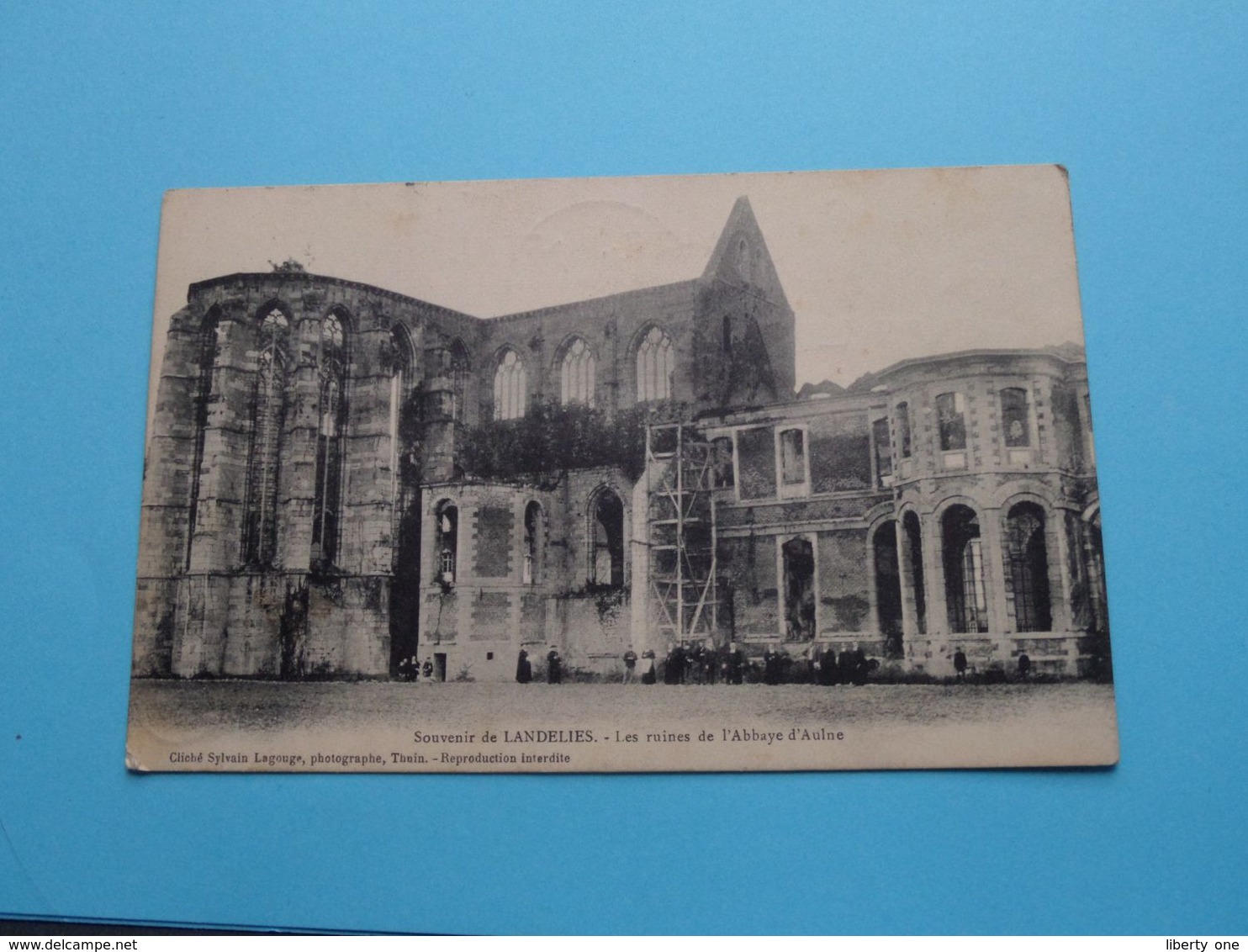 Souvenir De LANDELIES > Les Ruines De L'Abbaye D'Aulne ( Sylvain Lagouge ) Anno 1911 ( Zie / Voir Photo) ! - Montigny-le-Tilleul