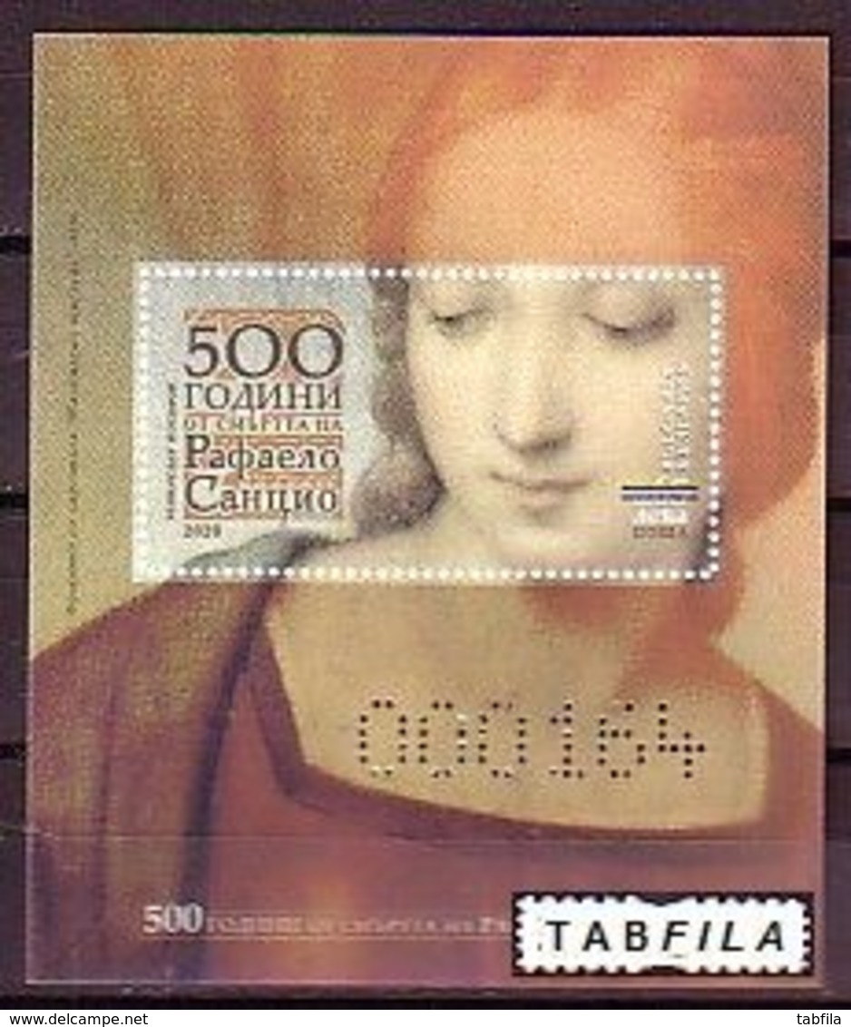 BULGARIA - 2020 - Art - 500 Ans De La Morte De Raffaello Santi - Italian Artist And Architecto - Special Bl - Sans Value - Unused Stamps