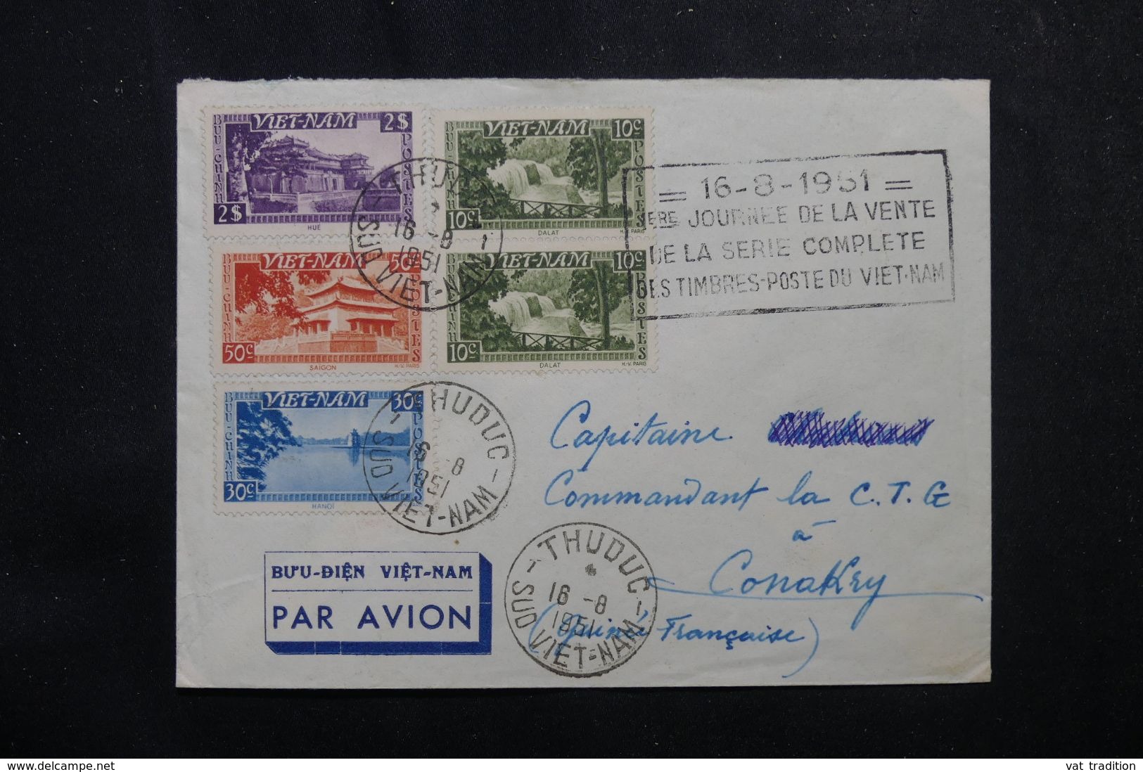 VIÊTNAM - Enveloppe De Thuduc Pour Conakry ( Guinée Française ) En 1951, Affranchissement Plaisant - L 62789 - Viêt-Nam