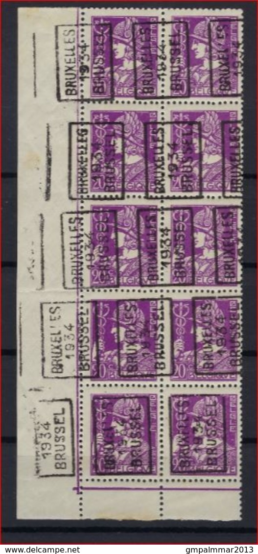 MERCURIUS Nr. 338 Voorafgestempeld Nr. 6042A In Blok Van 10 ** MNH Met Bladboord ; Staat Zie 2 Scans ! - Rollenmarken 1930-..