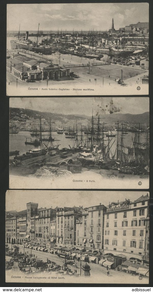 GENOVA Trois CP : Piazza Caricamento / Il Porto / Ponte Frederico Guglielmo - Stazione Marittima - Genova (Genua)