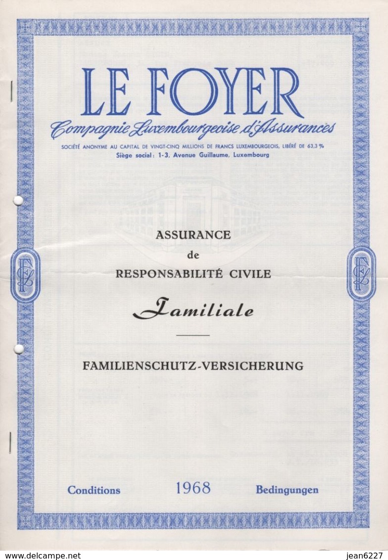 Police D'assurance Responsabilité Civile Le Foyer (Luxembourg) - Bank & Versicherung