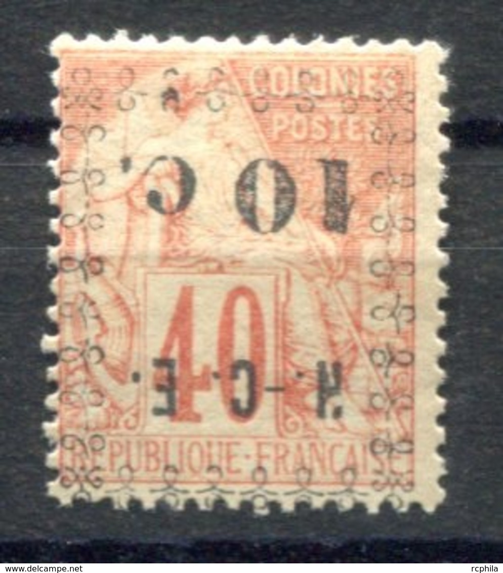 RC 17736 Nelle CALÉDONIE COTE 28€ N° 13a TYPE ALPHÉE DUBOIS VARIÉTÉ SURCHARGE RENVERSÉE NEUF (*) TB MNG VF - Neufs