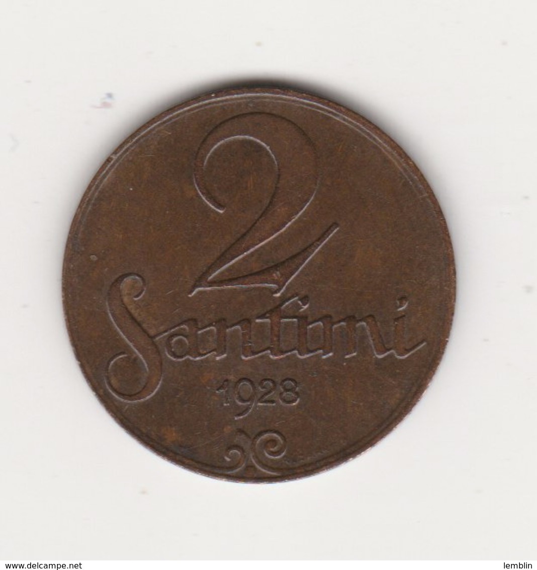 2 SANTIMI 1928 BRONZE - Letland