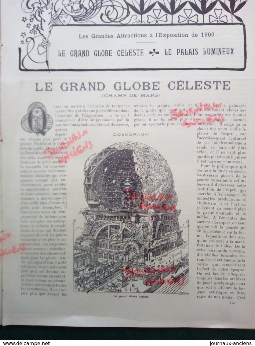 1900 EXPOSITION UNIVERSELLE - LE GRAND GLOBE CÉLESTE - PALAIS LUMINEUX - DIJIBOUTI - SAINT PIERRE ET MIQUELON - TAHITI - 1900 - 1949