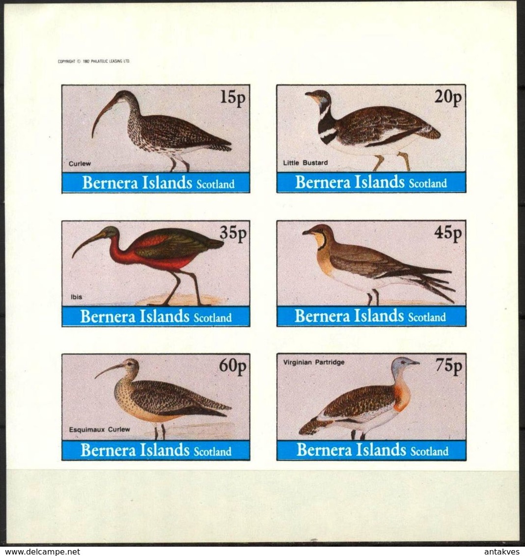{B313} Birds II Sheet Of 6 Imperf. MNH** LABEL Cinderella !! - Fantasy Labels