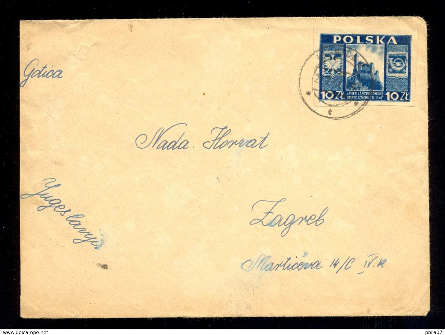 POLAND - Envelope Sent From Poland To Zagreb (Yugoslavia). Nice Franking With Imperforate Stamp. - Other & Unclassified