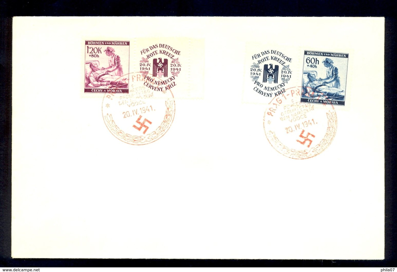 CZECHOSLOVAKIA PROTECTORATE - Envelope With Commemorative Stamps For Red Cross - Briefe U. Dokumente