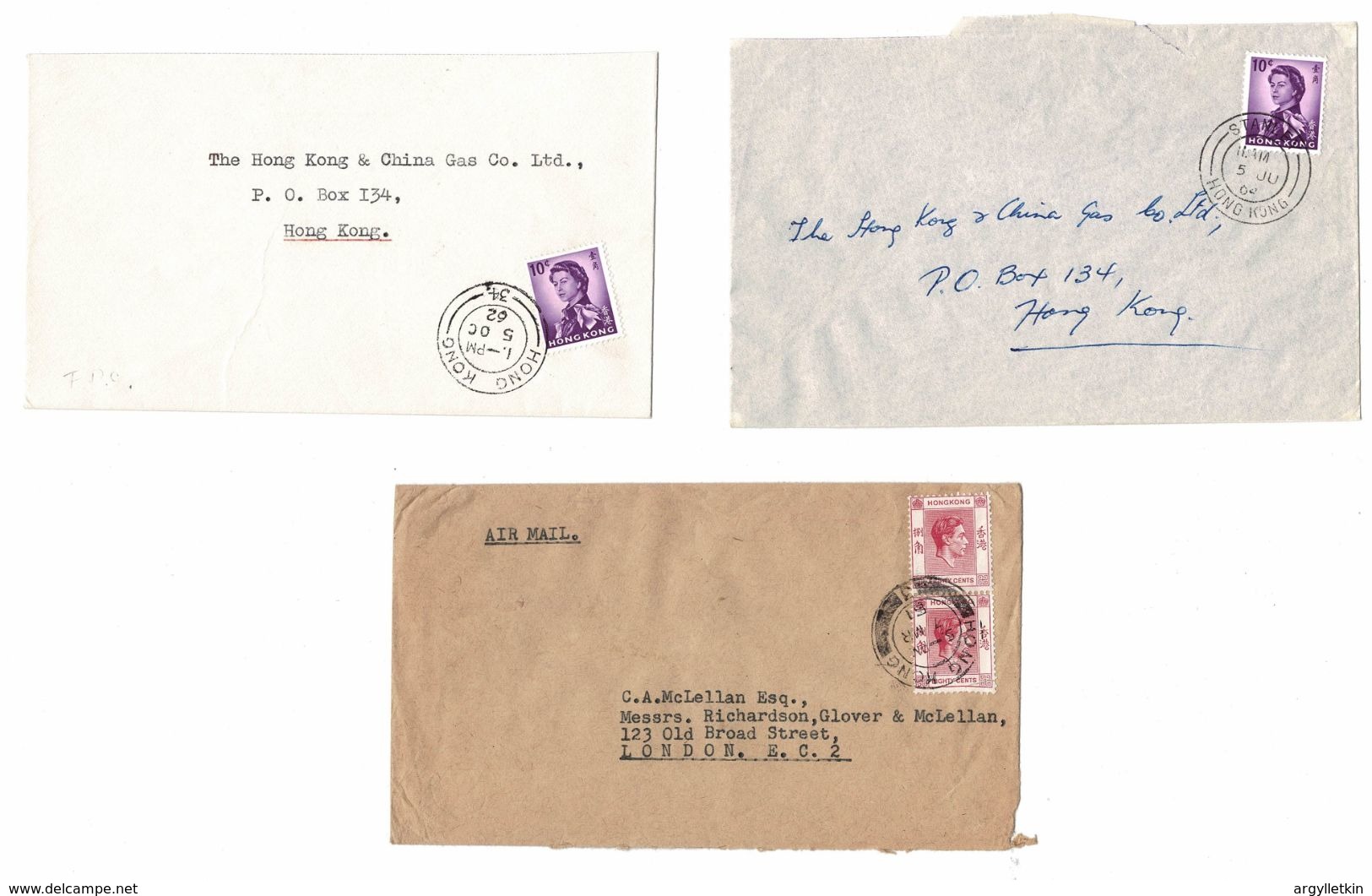 HONG KONG POSTMARKS 1951/62 - Colecciones & Series