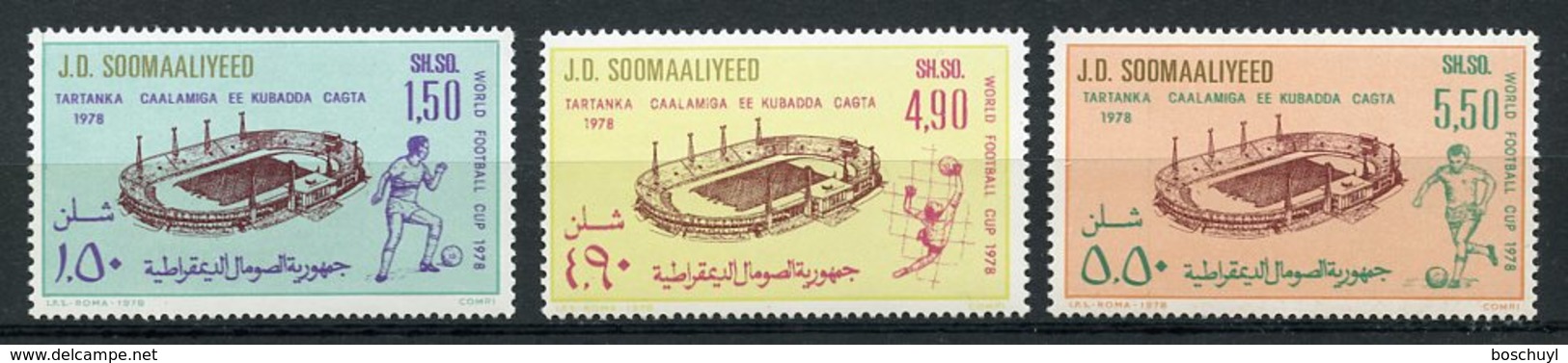 Somalia, 1978, Soccer World Cup Argentina, Football, Sports, MNH, Michel 263-265 - Somalie (1960-...)