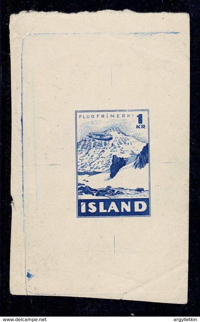 ICELAND 1947 AIR GRUMMAN GOOSE DE LA RUE PROOF - Ongetande, Proeven & Plaatfouten