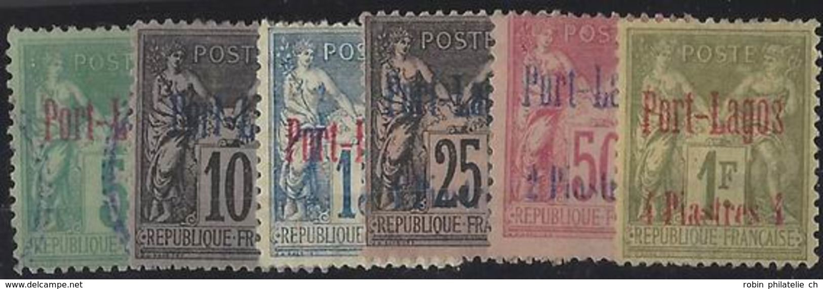 VO 583 Port Lagos Postes  N° 1 à 6 Sage 6 Valeurs (n°1 Obl) Qualité: * Cote: 663 € - Unused Stamps