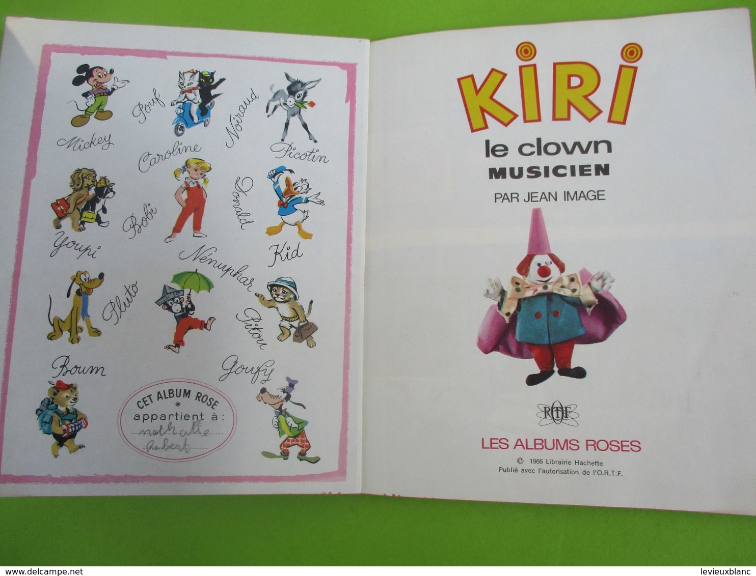 Les Albums Roses/KIRI Le Clown/MUSICIEN/Jean Image/ ORTF/Imprimeur Gibert-Clarey/TOURS/1968   PLR1 - Hachette