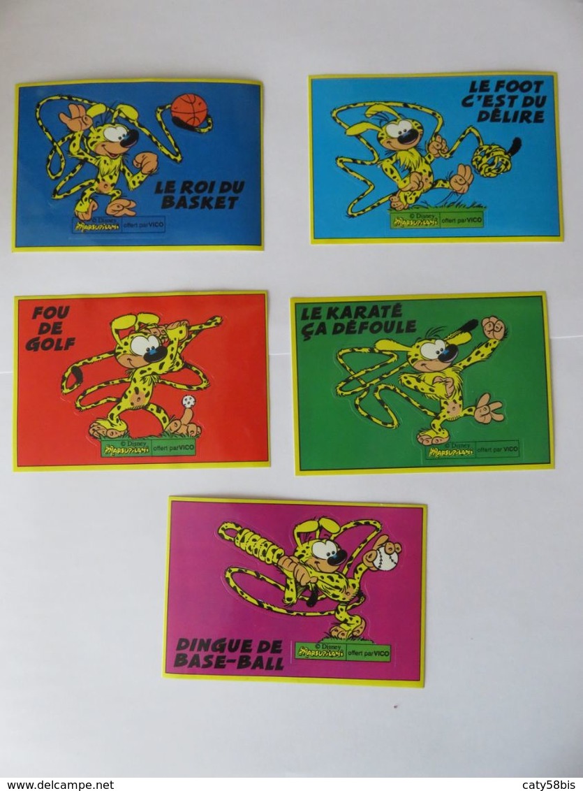 5 Autocollants Marsupilami VICO - Stickers