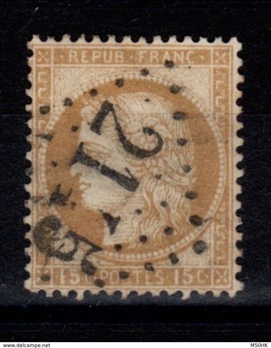 Ceres YV 55 Oblitere GC 2145 De Lyon , Pas Aminci Cote 5 Euros - 1871-1875 Ceres