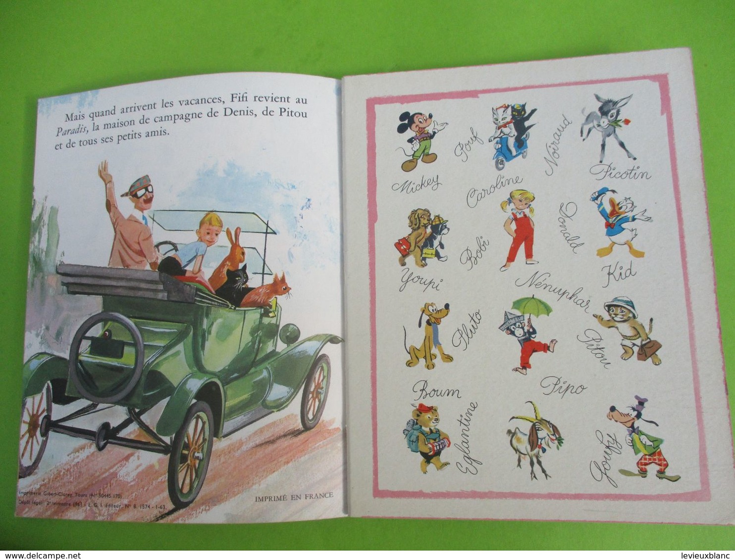 Les Albums Roses/"Fifi La Petite Auto"/Gilles Saint-Cérére/Jacques Pecnard/Imprimeur Gibert-Clarey/TOURS/1963   PLR3 - Hachette