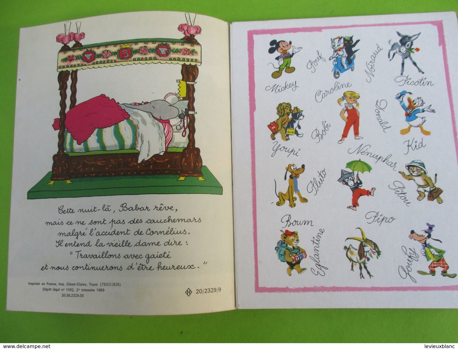 Les Albums Roses/"Vive Le Roi Babar" /Jean De Brunhoff/Imprimeur Gibert-Clarey/TOURS/1969   PLR8 - Hachette