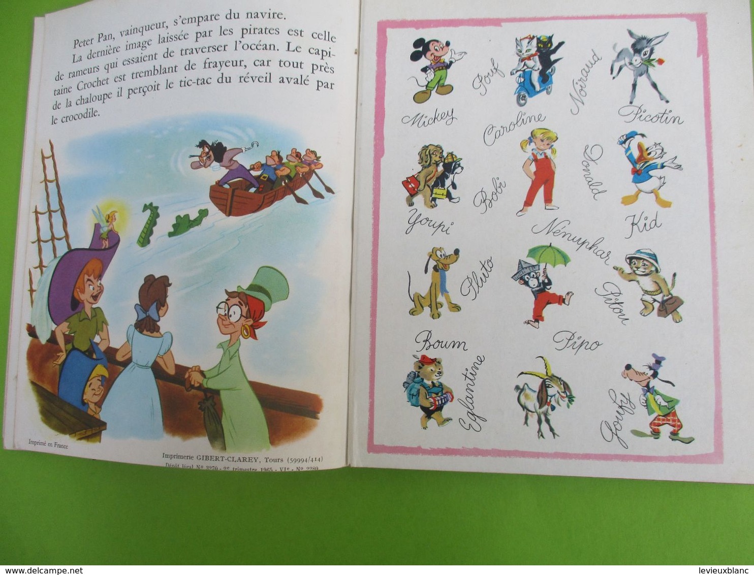 Les Albums Roses/"Peter Pan Et Les Pirates" /Walt Disney/Imprimeur Gibert-Clarey/TOURS/1969   PLR14 - Hachette