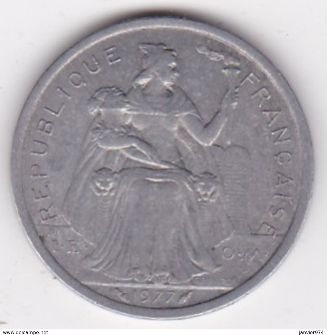 Nouvelle-Calédonie . 2 Francs 1977. Aluminium. - Nouvelle-Calédonie