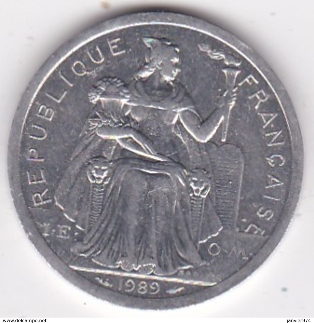 Nouvelle-Calédonie . 2 Francs 1989. Aluminium. - Nieuw-Caledonië