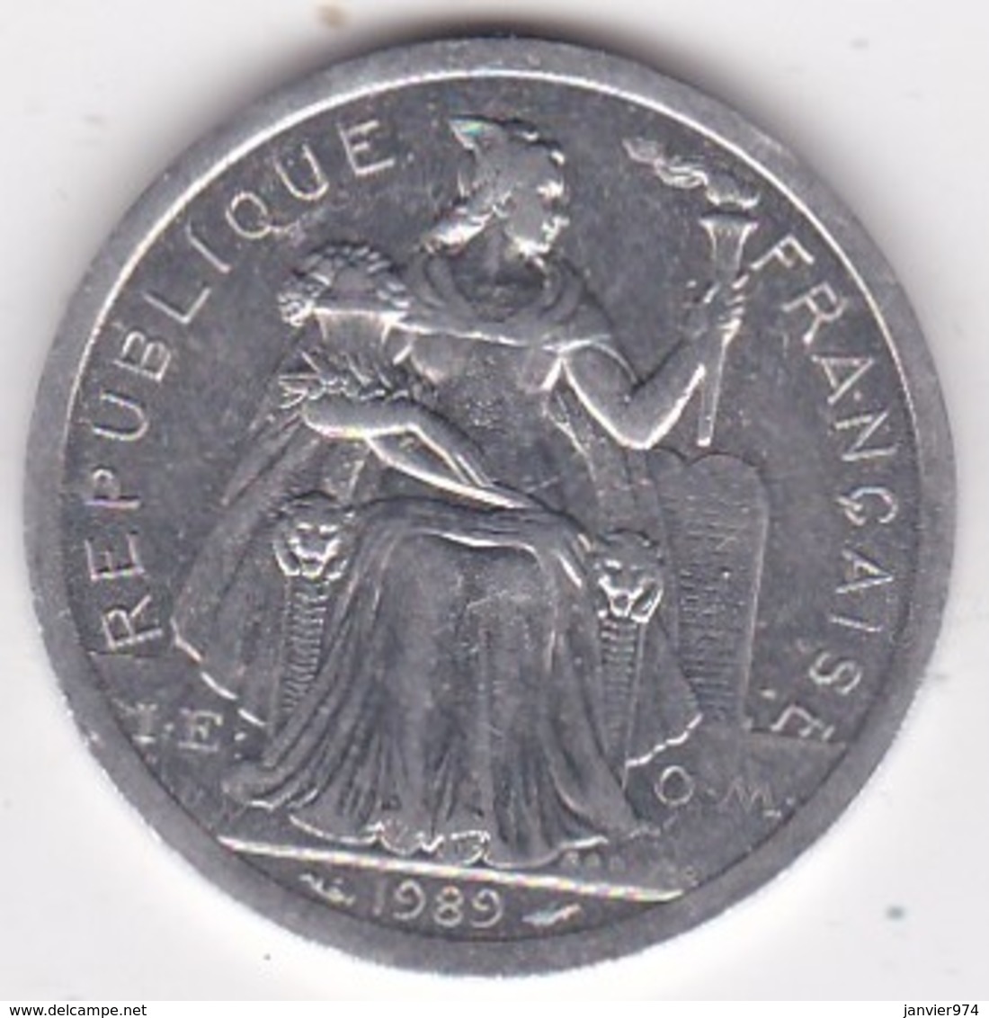 Nouvelle-Calédonie . 2 Francs 1989. Aluminium. - Nouvelle-Calédonie