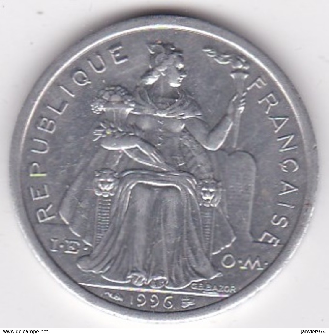 Nouvelle-Calédonie . 2 Francs 1996. Aluminium. - Neu-Kaledonien