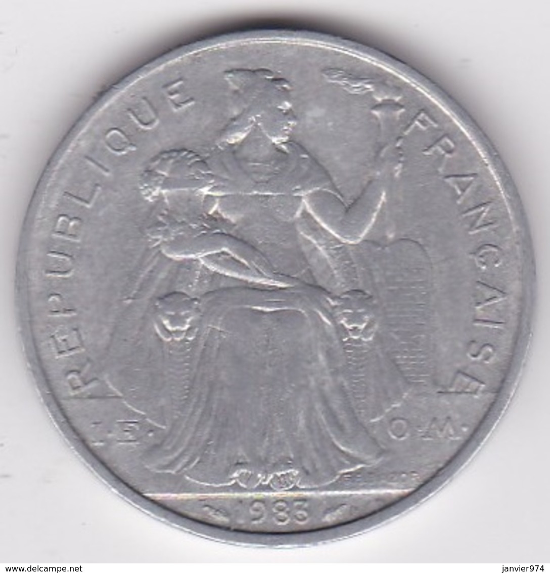 Nouvelle-Calédonie . 5 Francs 1983. Aluminium. - Nieuw-Caledonië