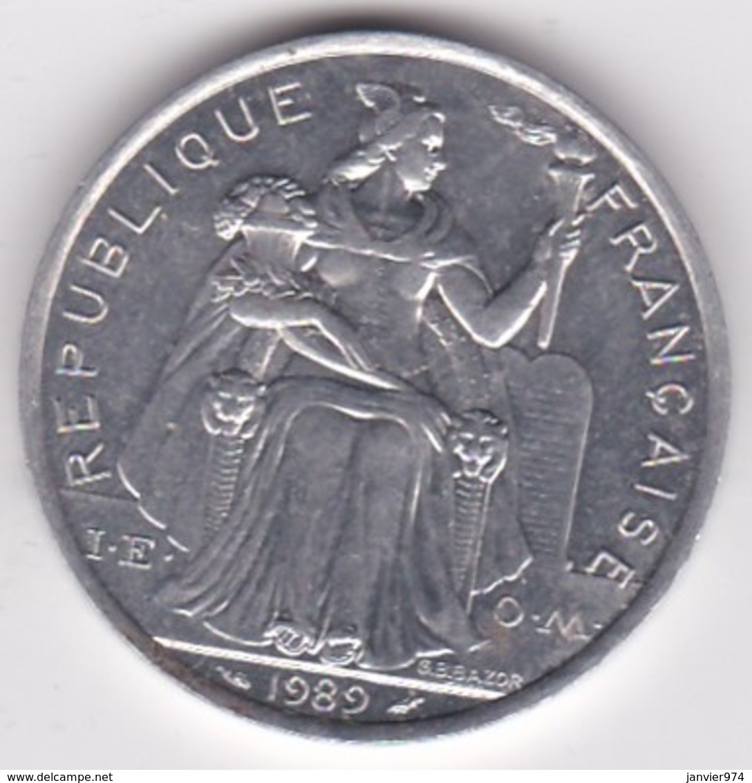 Nouvelle-Calédonie . 5 Francs 1989. Aluminium. - Neu-Kaledonien