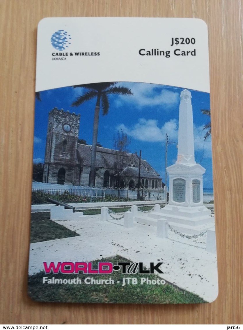 JAMAICA  J$200,-  PREPAID World -talk   Cable&wireless  P87   Fine Used Card  **2219** - Giamaica