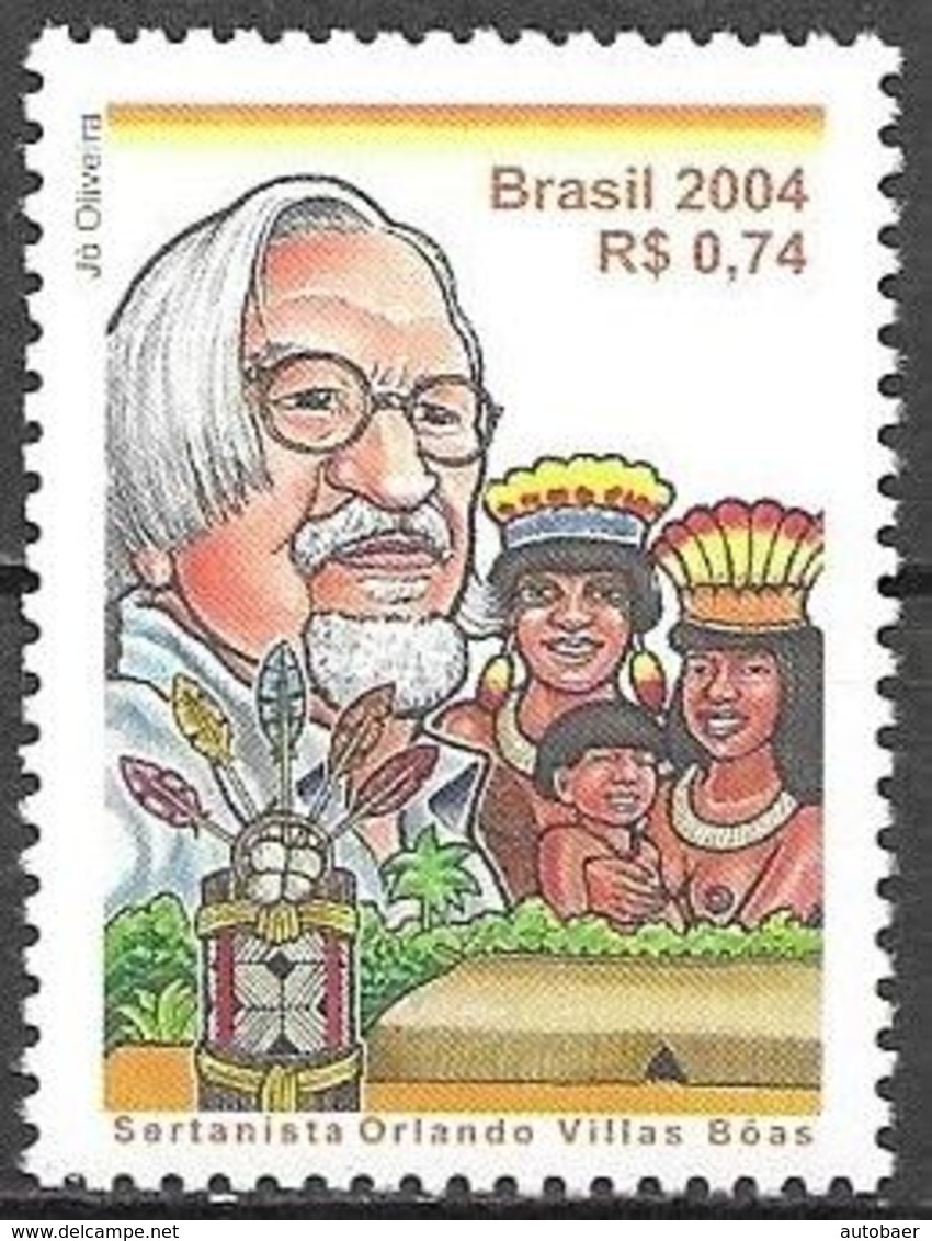 Brazil Brasil Brasilien 2004 Orlandi Villas Boas Michel No. 3356 MNH Mint Postfrisch Neuf ** - Ungebraucht