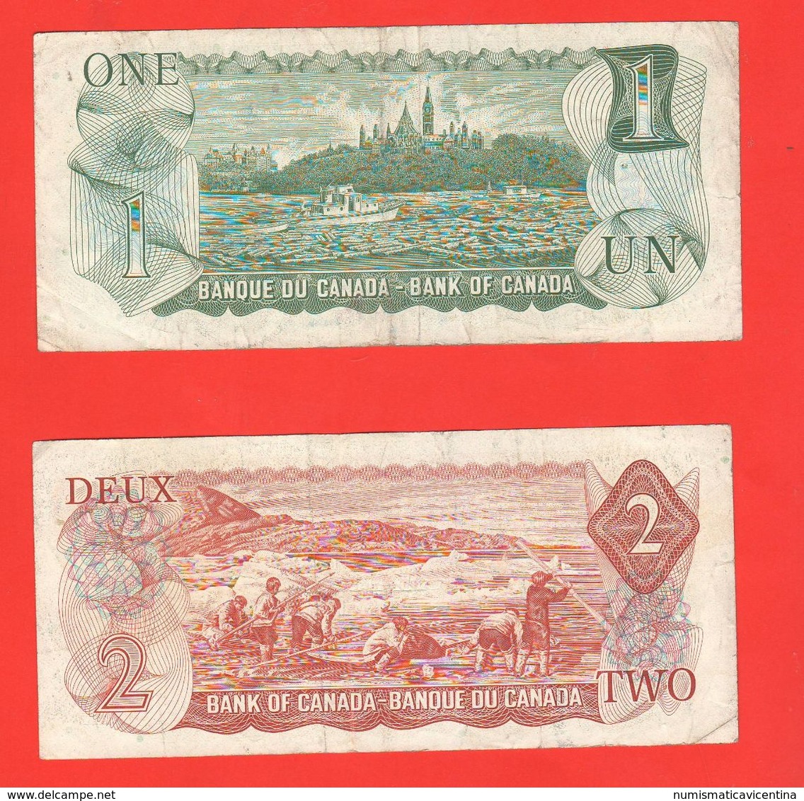 Canada 1 + 2 Dollari Dollars 1973 - 1974 - Canada