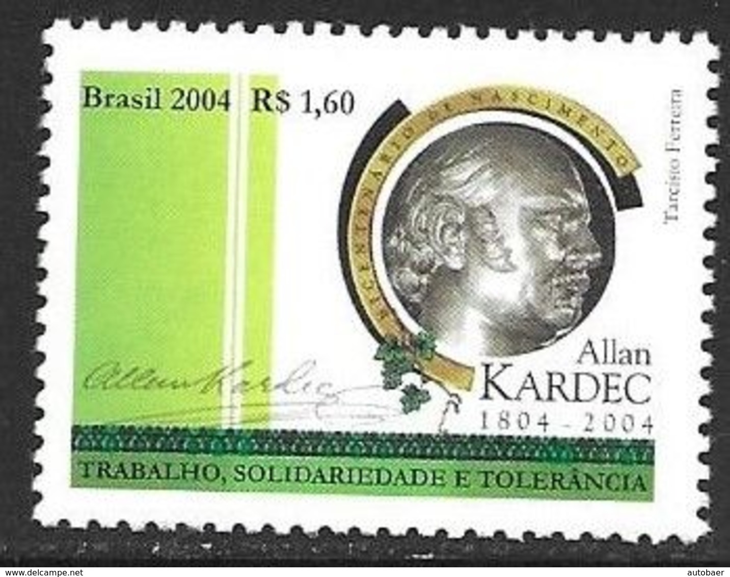 Brazil Brasil Brasilien 2004 Allan Kardec Michel No. 3393 MNH Mint Postfrisch Neuf ** - Ungebraucht