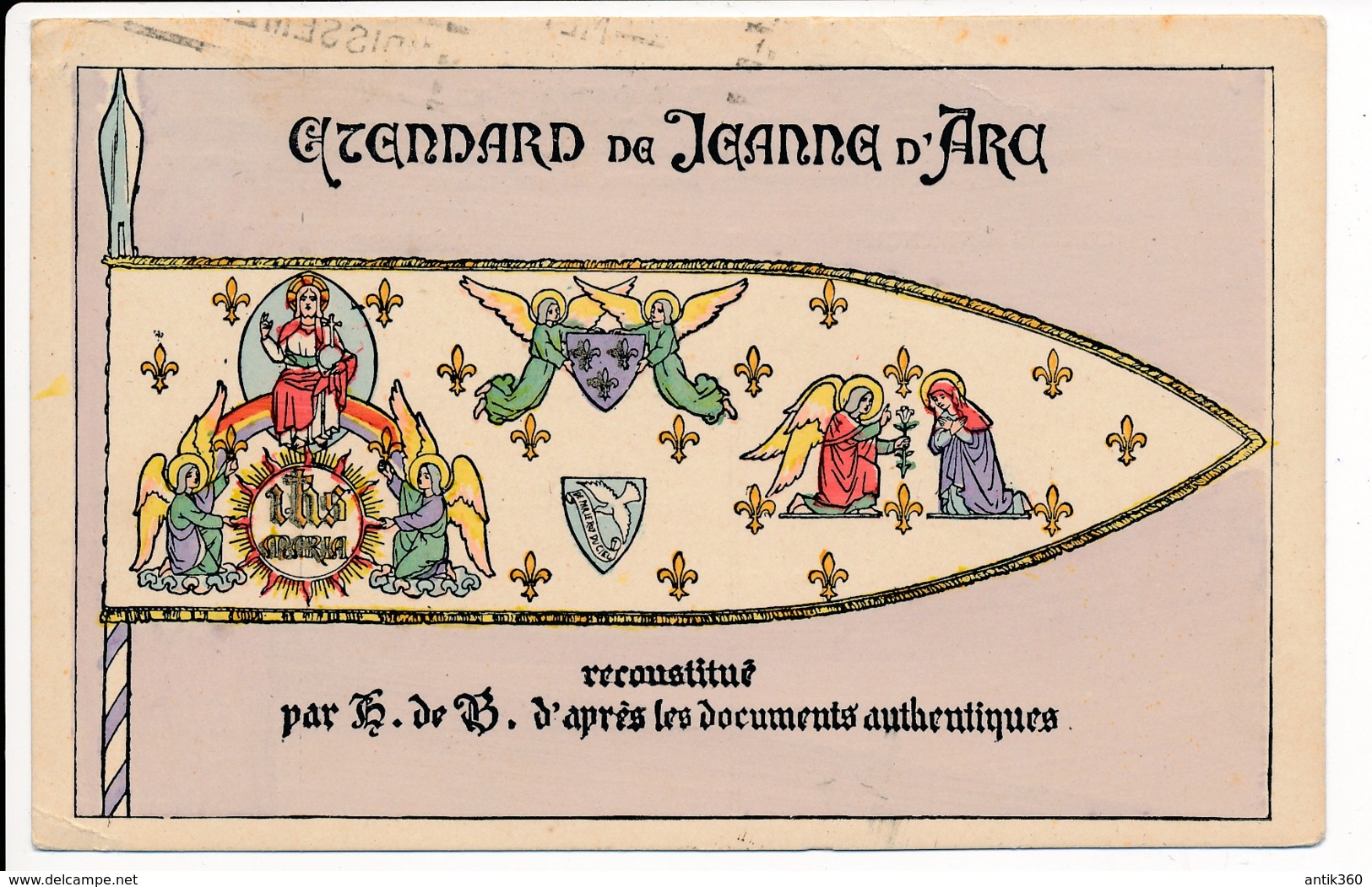 CPA Jeanne D'Arc Etendard De Jeanne D'Arc Reconstitué D'après Les Documents Authentiques - Politieke En Militaire Mannen