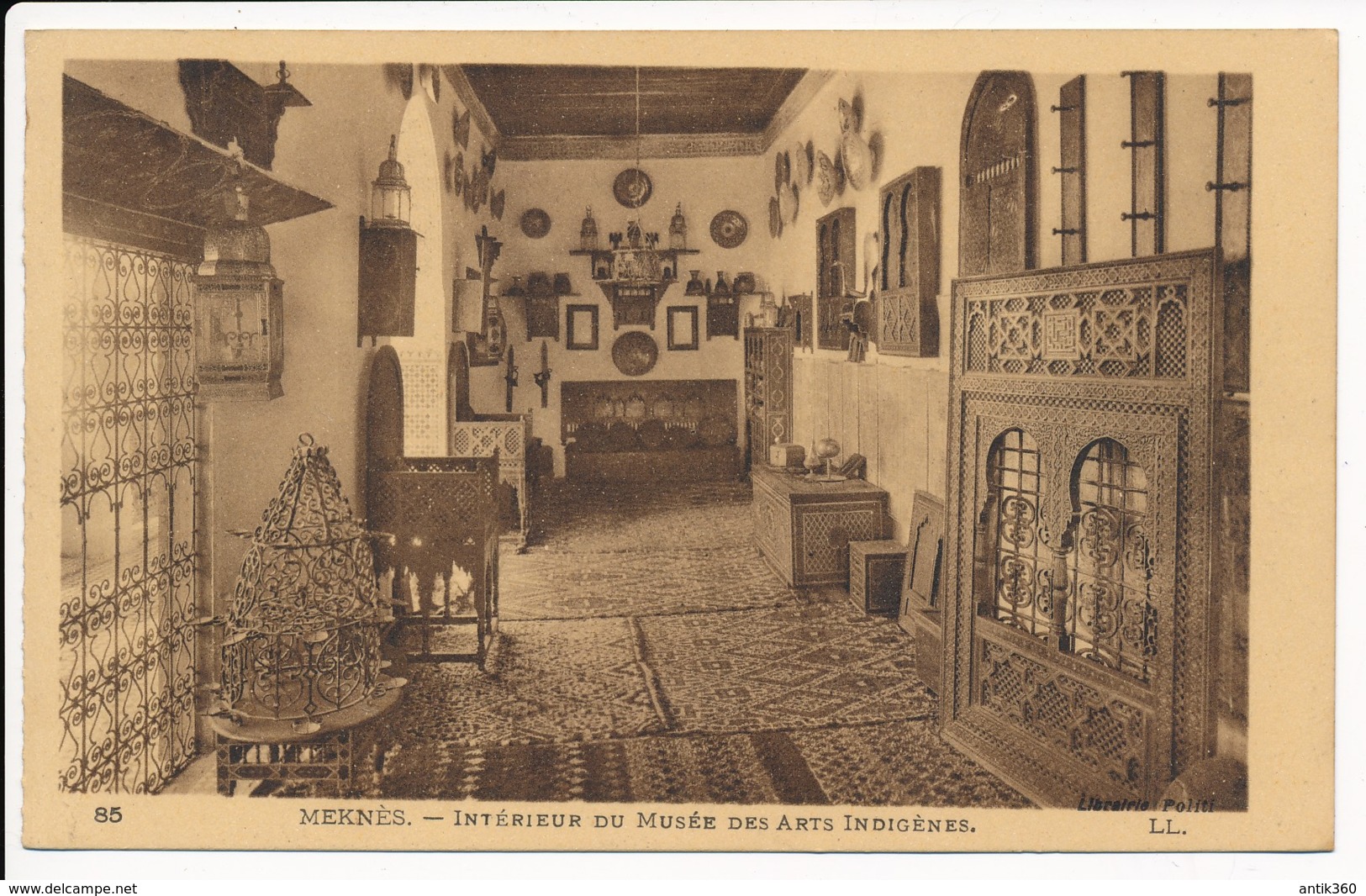 CPA MAROC MEKNES Intérieur Du Musée Des Arts Indigènes Edition Librairie Politi - Meknes