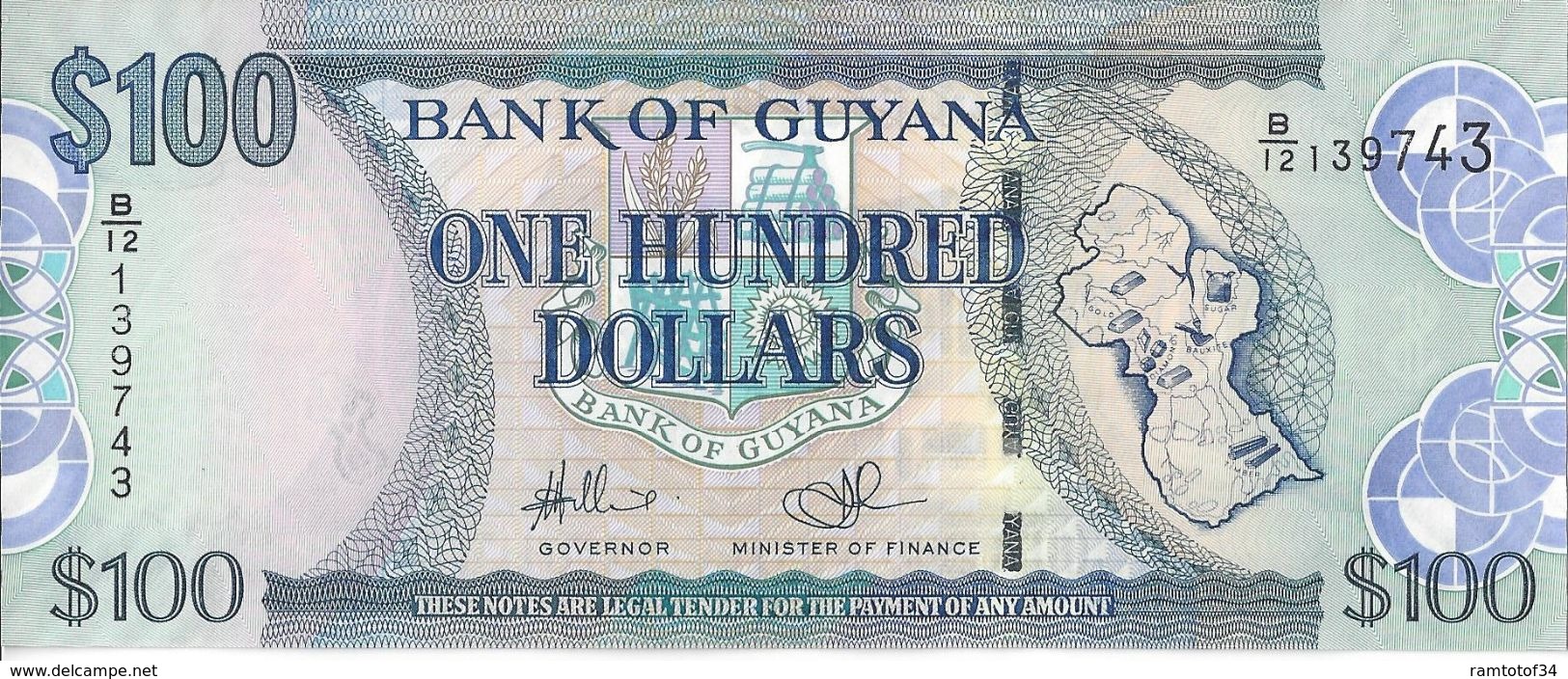 GUYANA - 100 Dollars 2005-2016 - UNC - Guyana