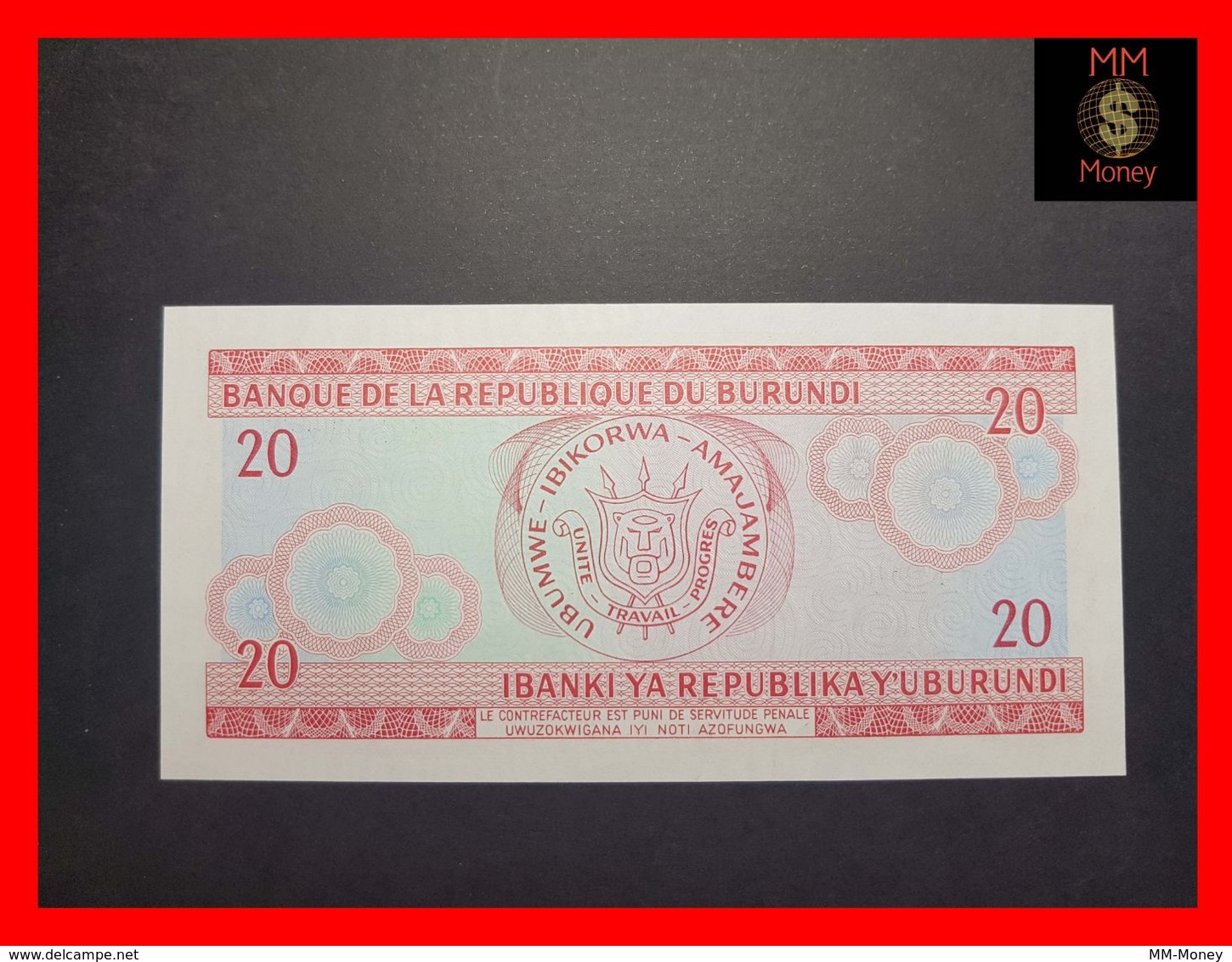 BURUNDI 20 Francs 1.6.1979  P. 27 A  UNC - Burundi