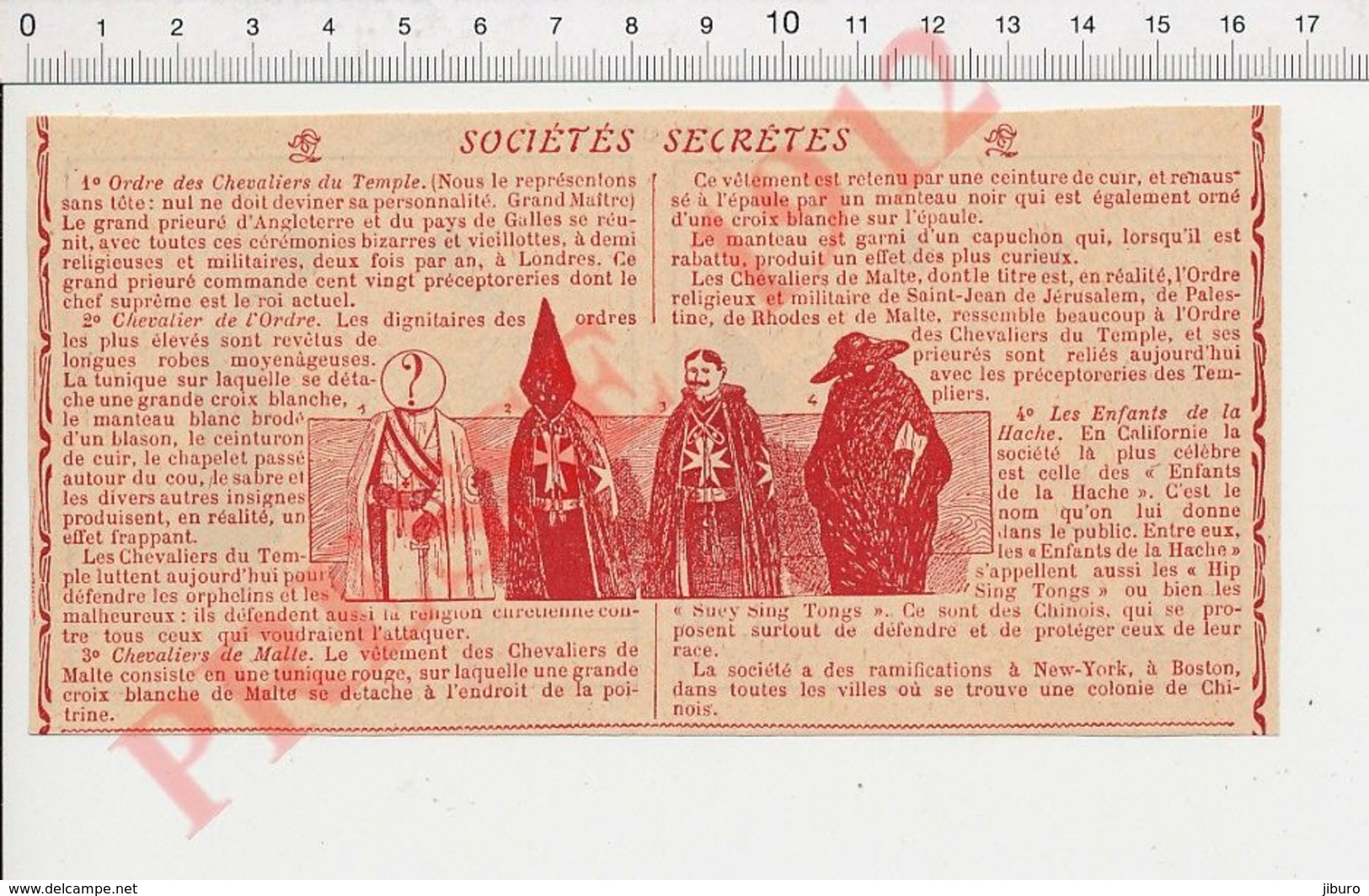 Presse 1912 Chevaliers Du Temple Chevalier De L'Ordre De Malte Les Enfants De La Hache Hip Sing Tongs  223LE - Unclassified