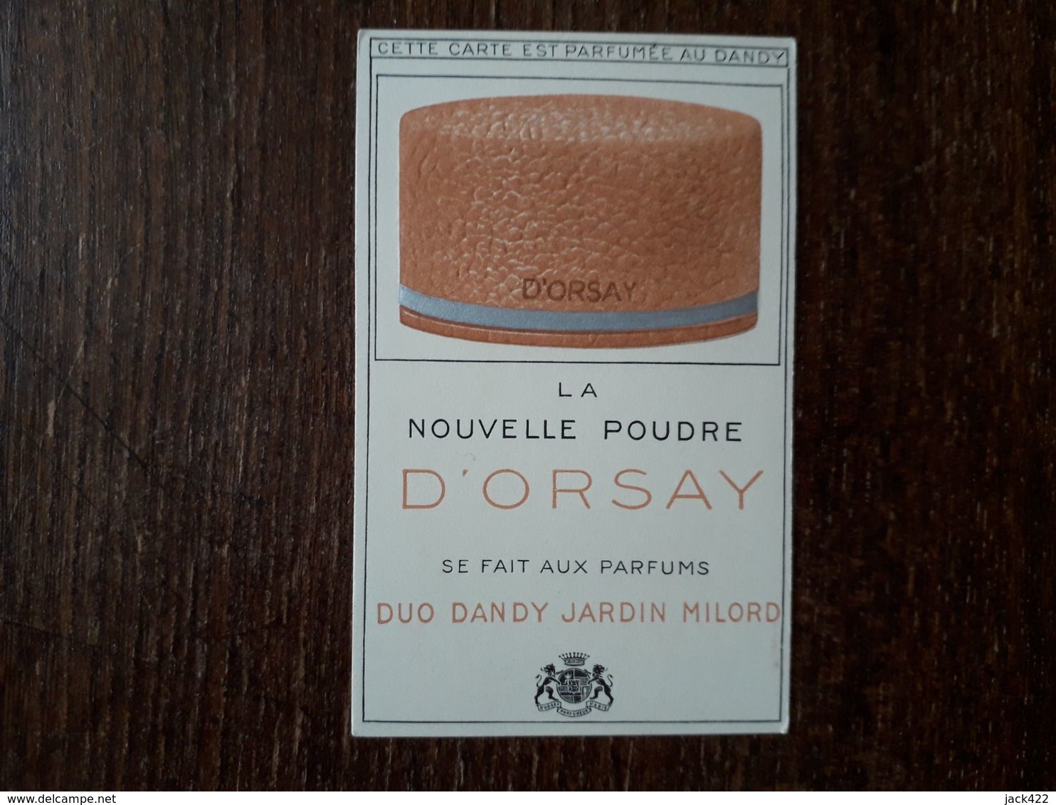 L18/166 Petite Carte Parfumée Publicitaire. La Nouvelle Poudre D'Orsay - Unclassified